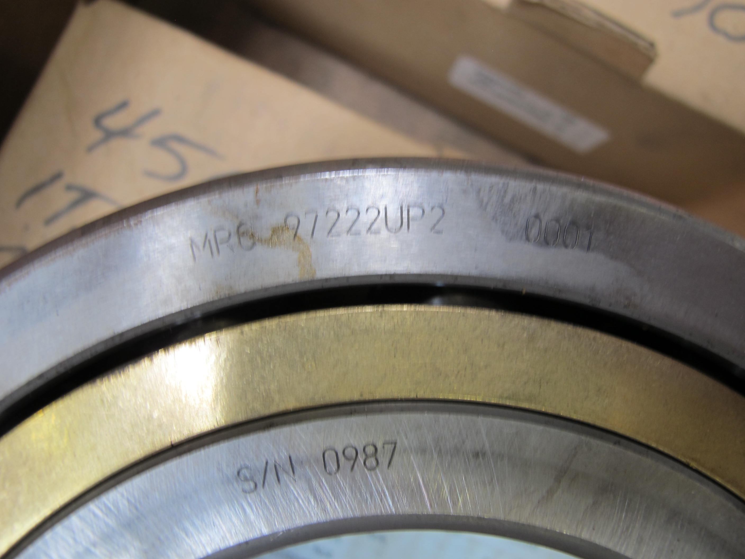 LOT TO INCLUDE: (1 BOX) CABLE, THERMOCOUPLE TYPE, 6 POS., 10 FT LENGTH, (1 BOX) CABLE, ANALOG KIND, 15 POS., 10 FOOT LENGTH SIZE, (1 BOX) CABLE, ANALOG KIND, 9 POS., 10 FOOT LENGTH SIZE, (2) BEARINGS, BALL TYPE. LOWER, FOR 500HP, 3 PHASE, MODEL VSHX, FRAME 5808P39, 4160V, 60 CYCLE, 1769 RPM, VERTICAL SOLID SHAFT MOTORS. LOADING & HANDLING FEE $15-4162